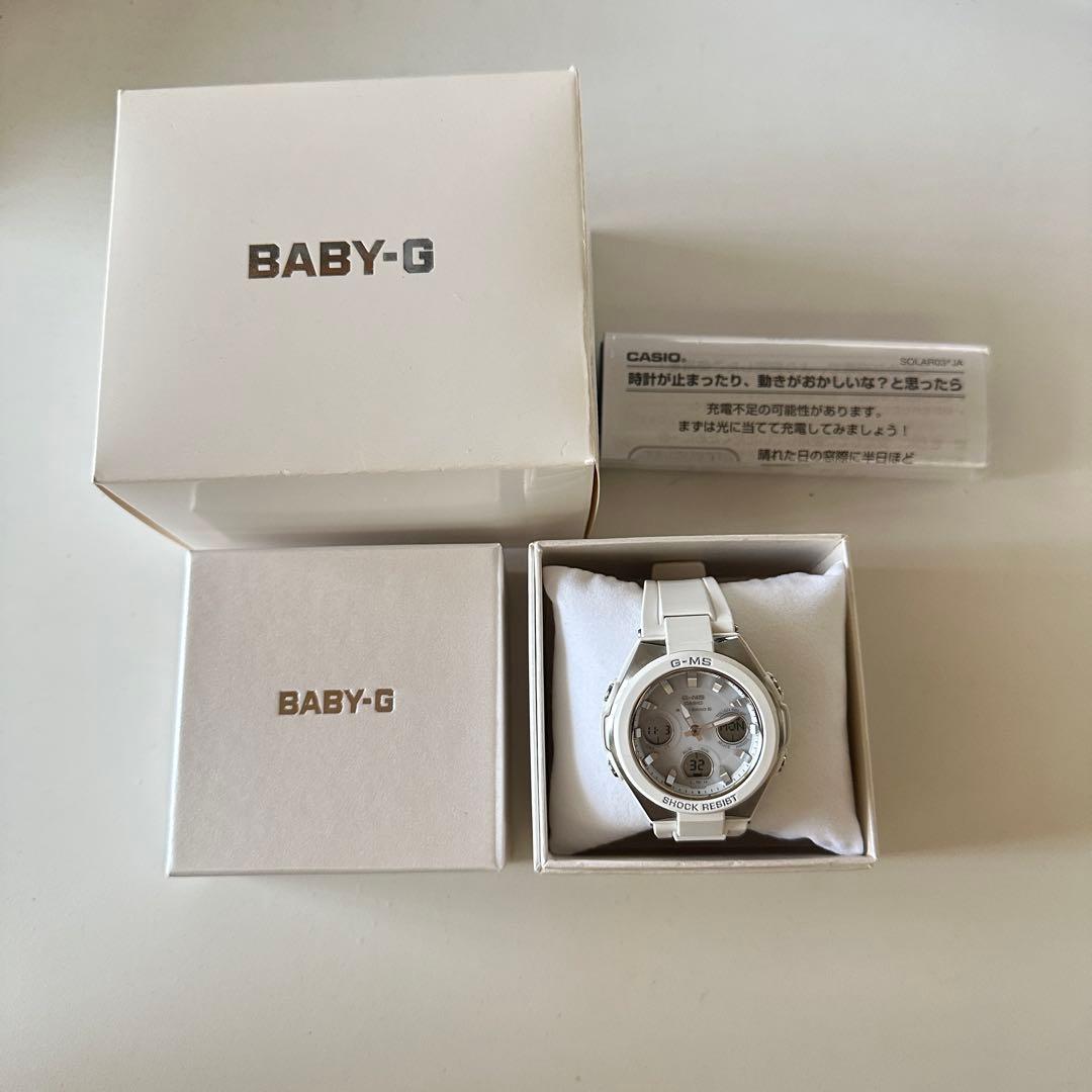 稼動品　BABY-G G-MS ホワイト 腕時計 電波ソーラー