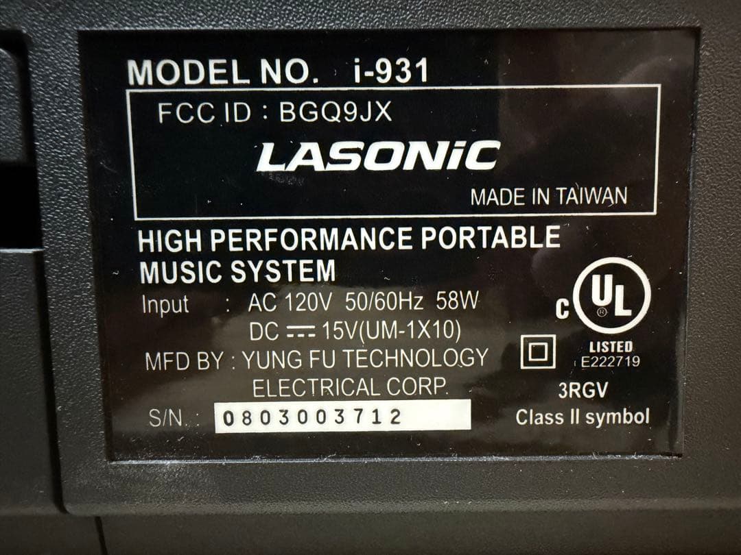 Lasonic i-931 ポータブル音楽システム