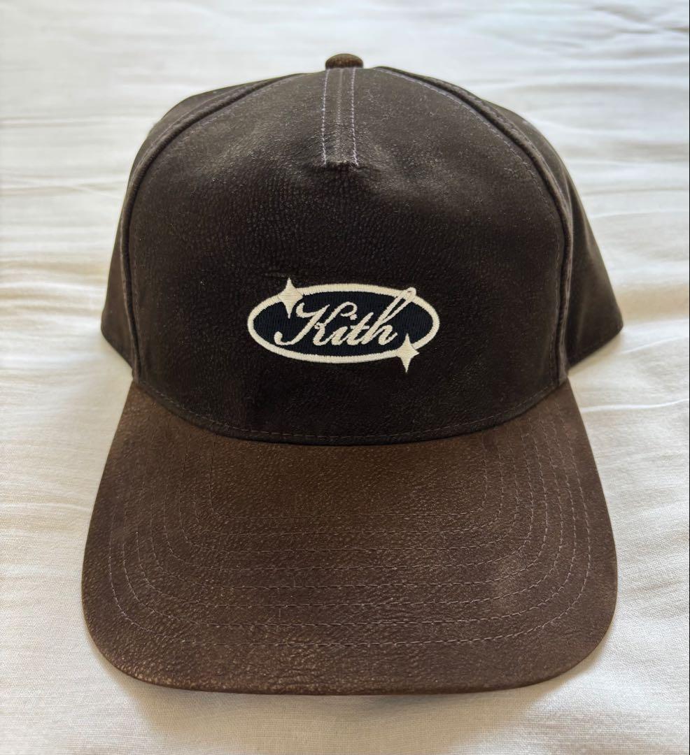 Kith レザー ロゴキャップ ブラウン
