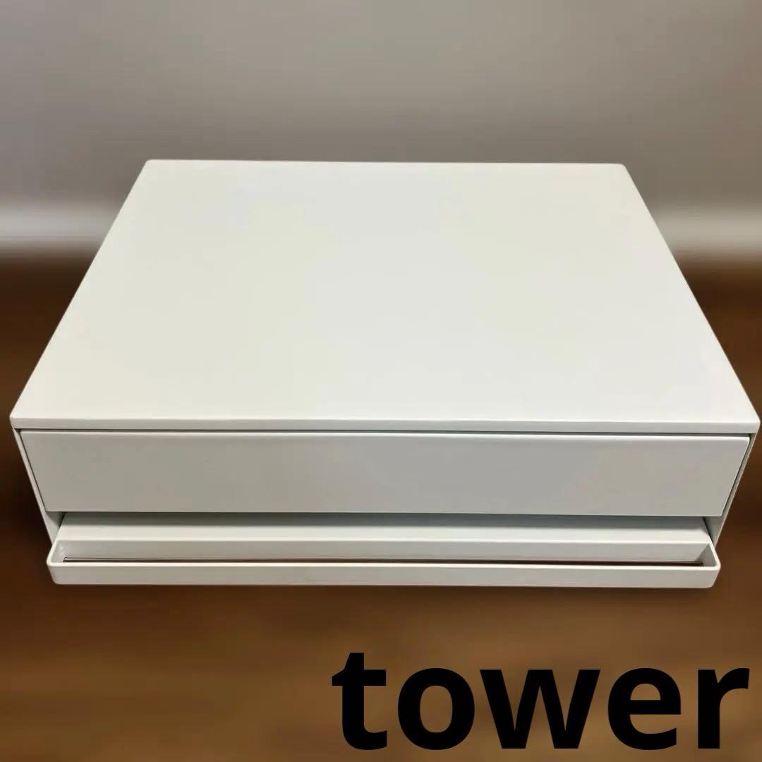 tower キッチン 作業台 レンジ下 収納 スライド