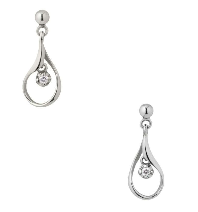 K10ホワイトゴールドダイヤモンドドロップピアス