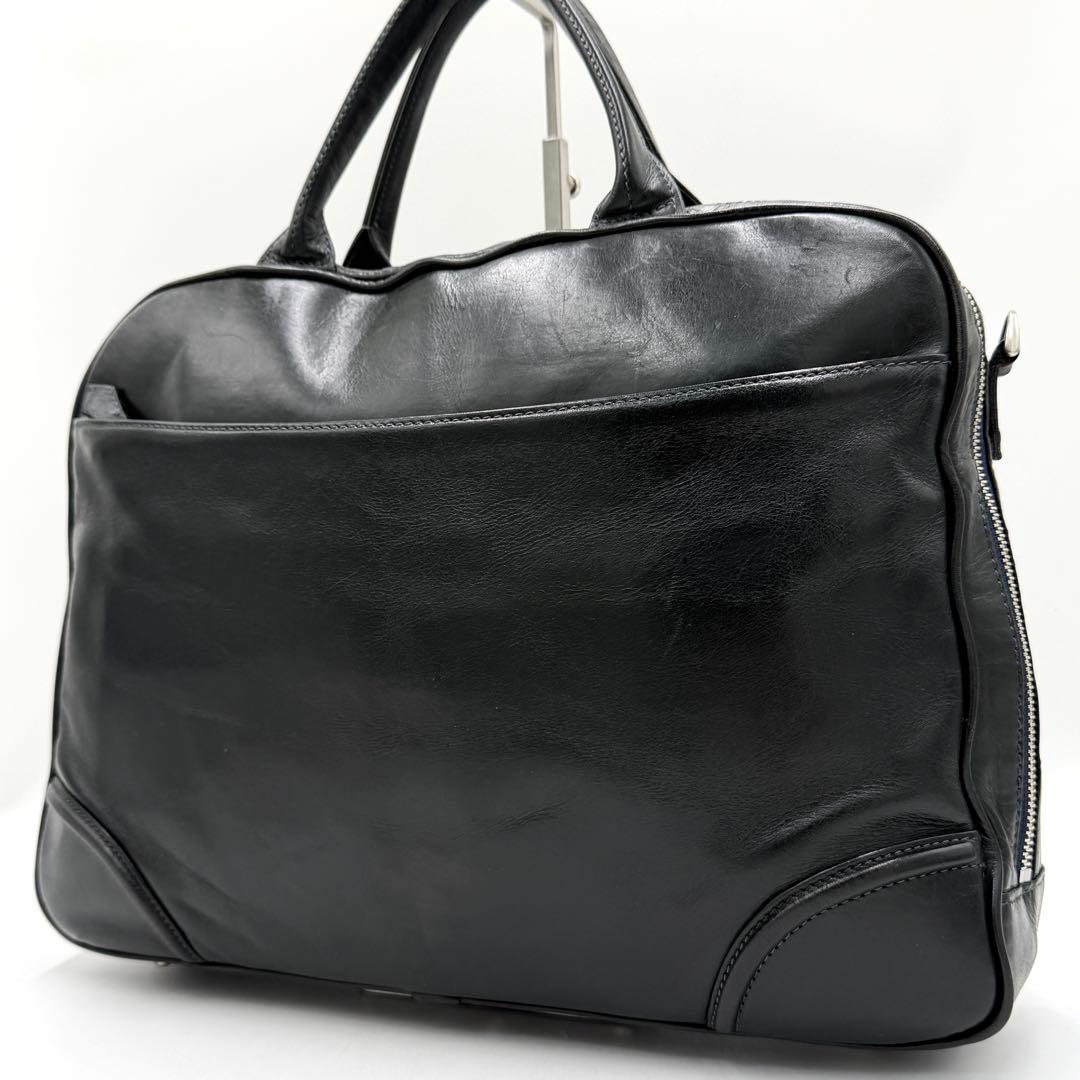 【良品】ファイブウッズ ブリーフケース プラトウ ビジネス レザー ブラック