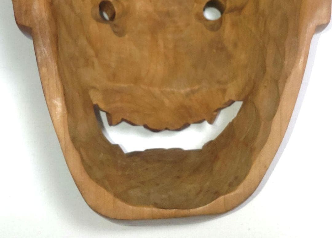 美品 稀少 一刀彫 一点物 般若面 木彫 能楽 能面 アンティーク