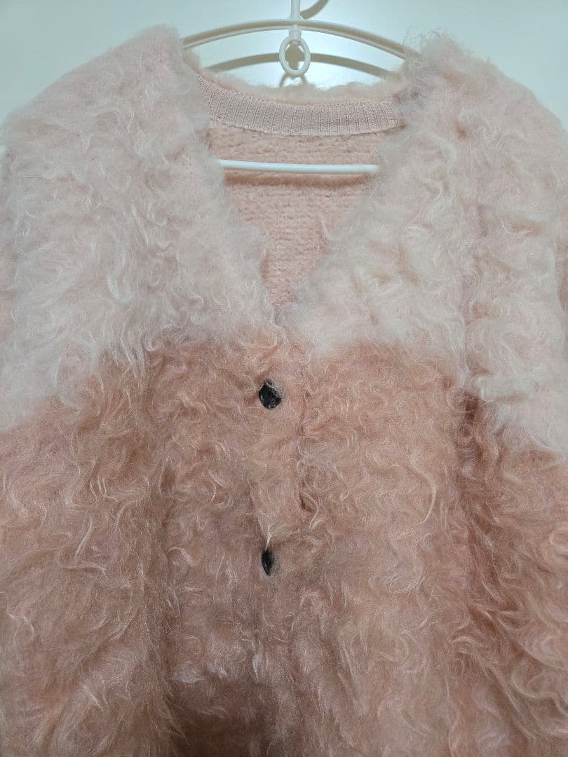 く*る様 CLANE BI COLOR SHAGGY KNIT CARDIGAN