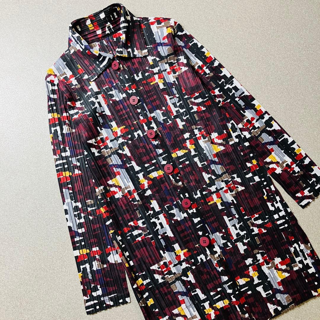 【美品✨Lサイズ】プリーツプリーズ ロングシャツ イッセイミヤケ