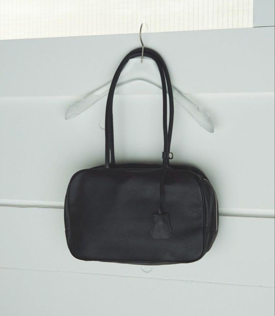 美品 anuke Ecoleather Boston Bagブラック アンヌーク