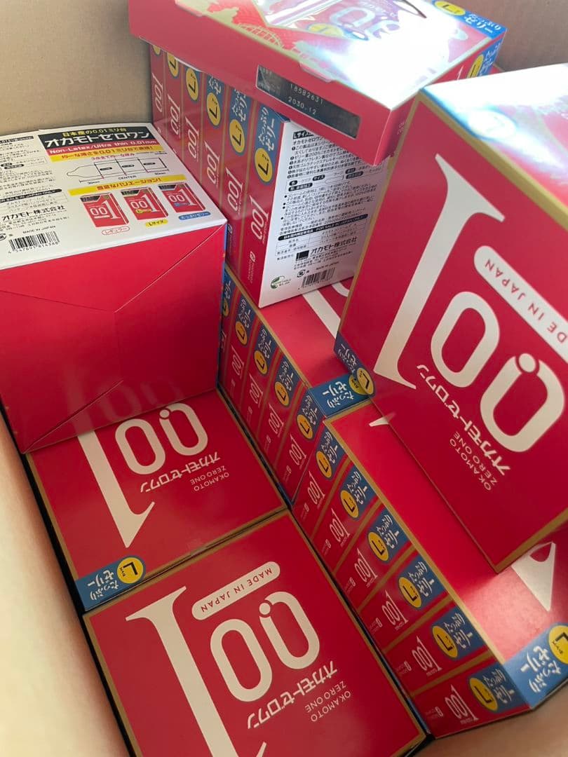 まとめ売りオカモト 0.01mm Lサイズ一箱3個入り12箱（１カートン）×９