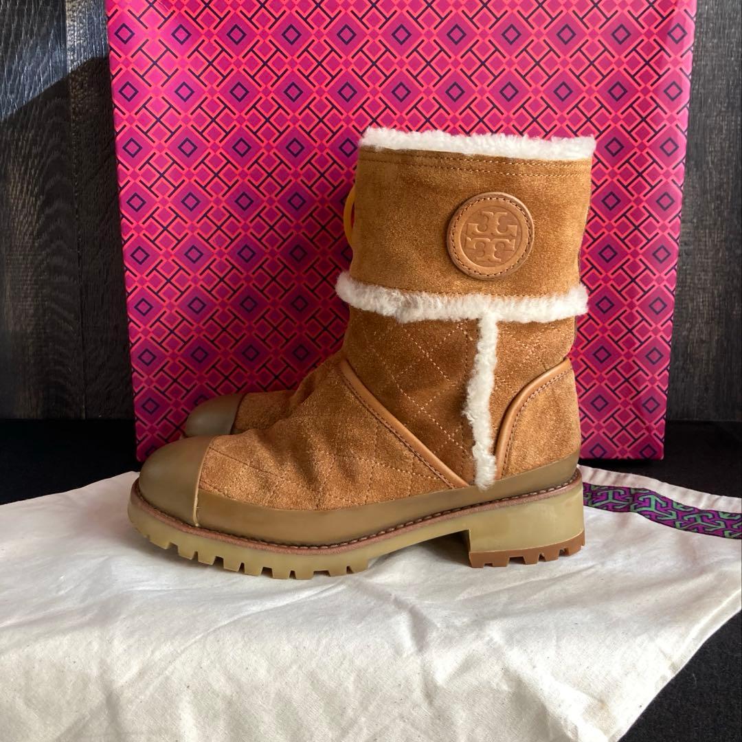 TORY BURCH 美品 ブーツ ムートン キルティング クリーニング済み