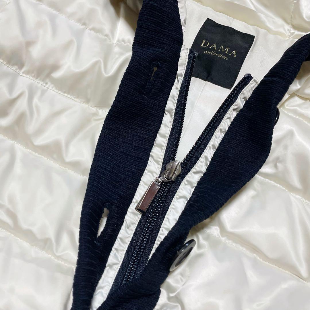 ダーマコレクション リブニット ダウンジャケット アウター Sサイズ ホワイト