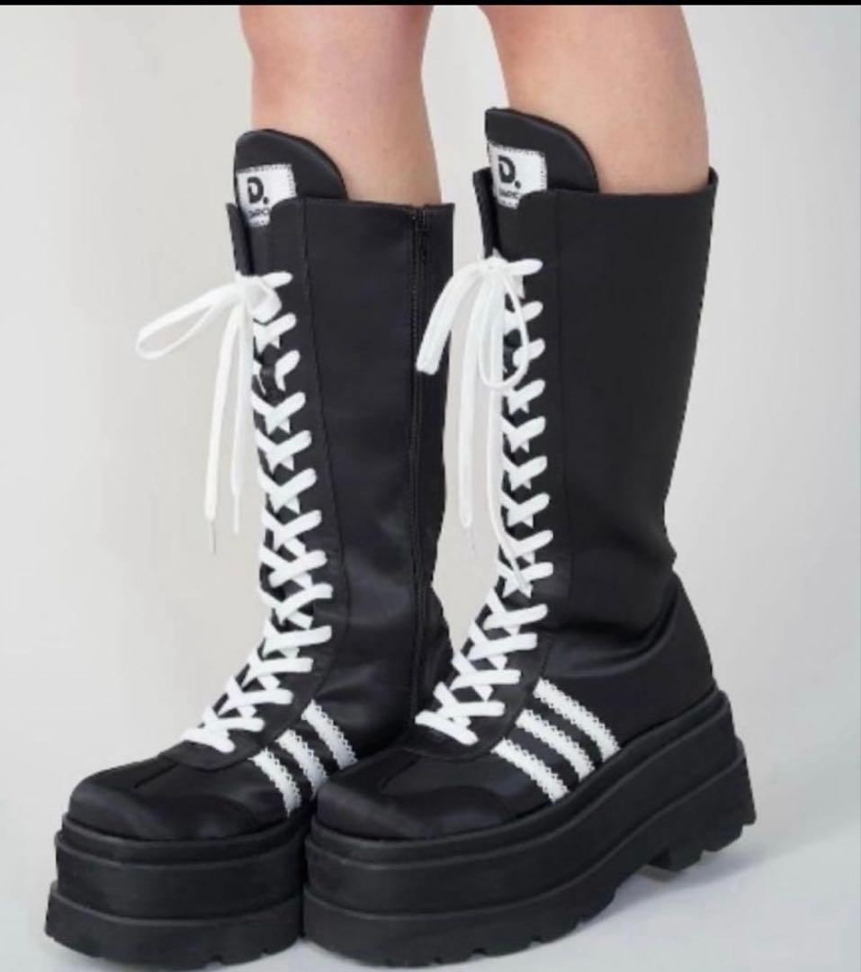 Darich レースアップスニーカーロングブーツ ブラック　Mサイズ