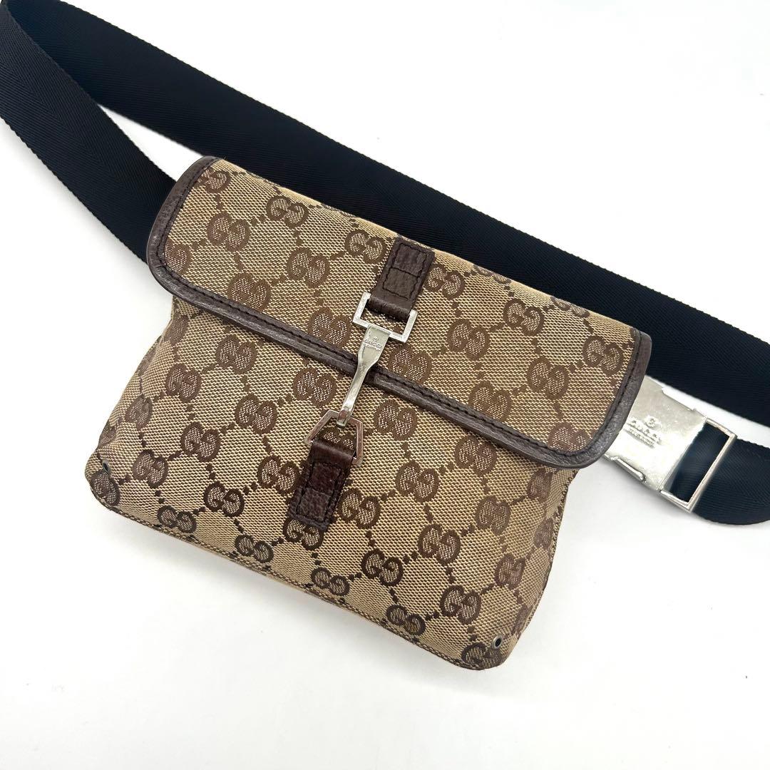 【希少】GUCCI グッチ ウエスト ボディバッグ ジャッキー GGキャンバス