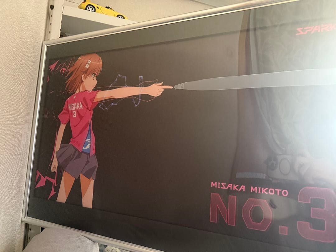 とある科学の超電磁砲 御坂美琴 アートポスター（特大）額縁サイズ約73×50