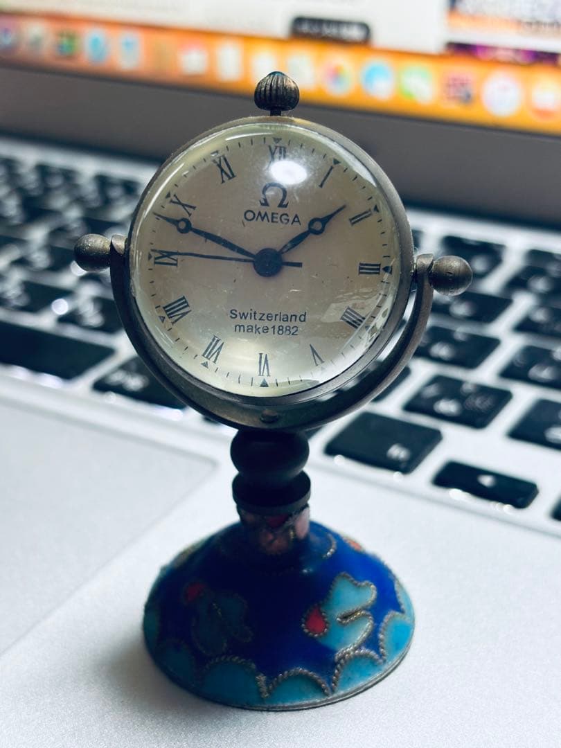 希少　アメリカ購入■ OMEGAオメガ　置き時計　アンティーク 球体時計