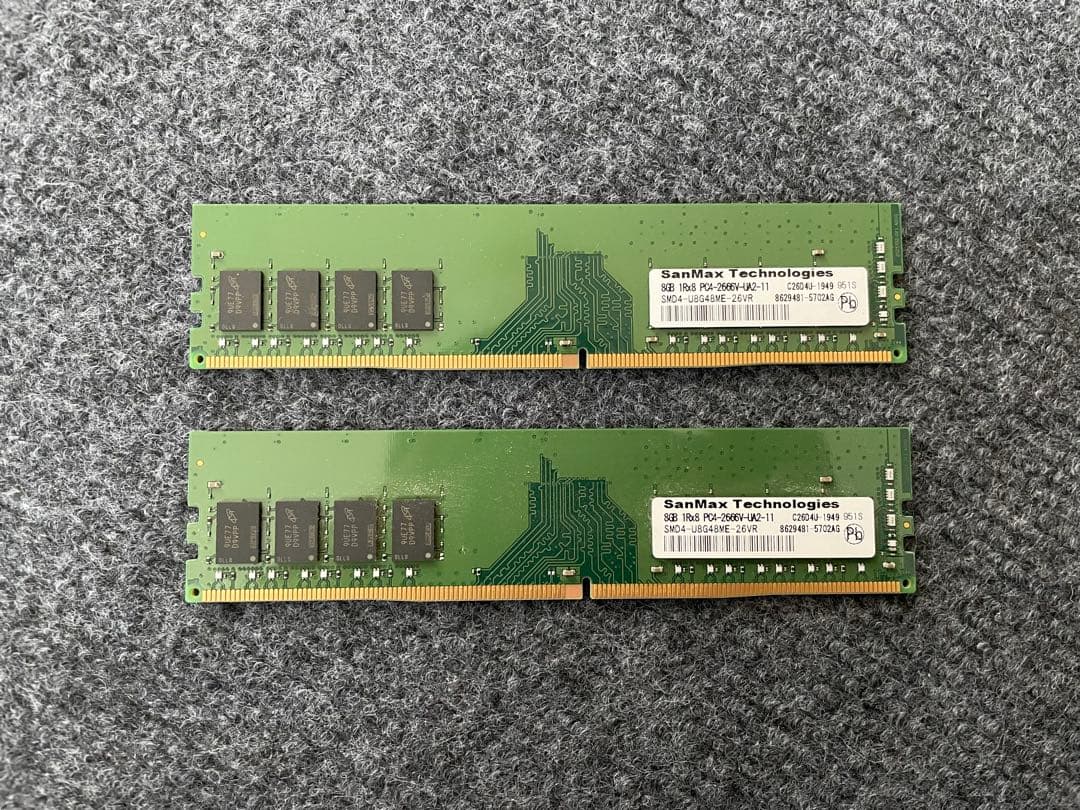 SanMax製DDR4-2666 8GB × 2 計16GB