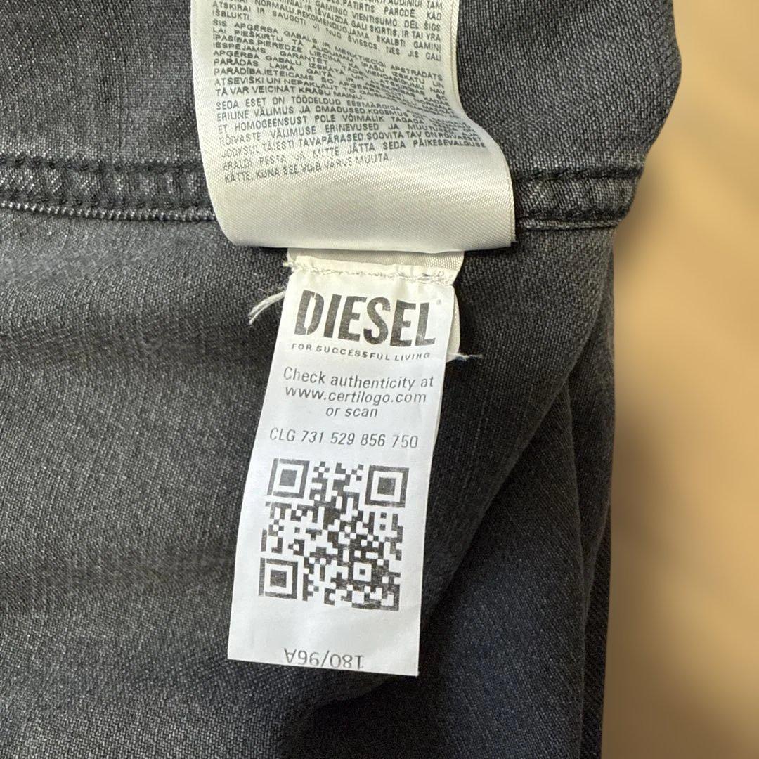 DIESELディーゼル　デニムシャツパーカー　ブラック　ダークグレー