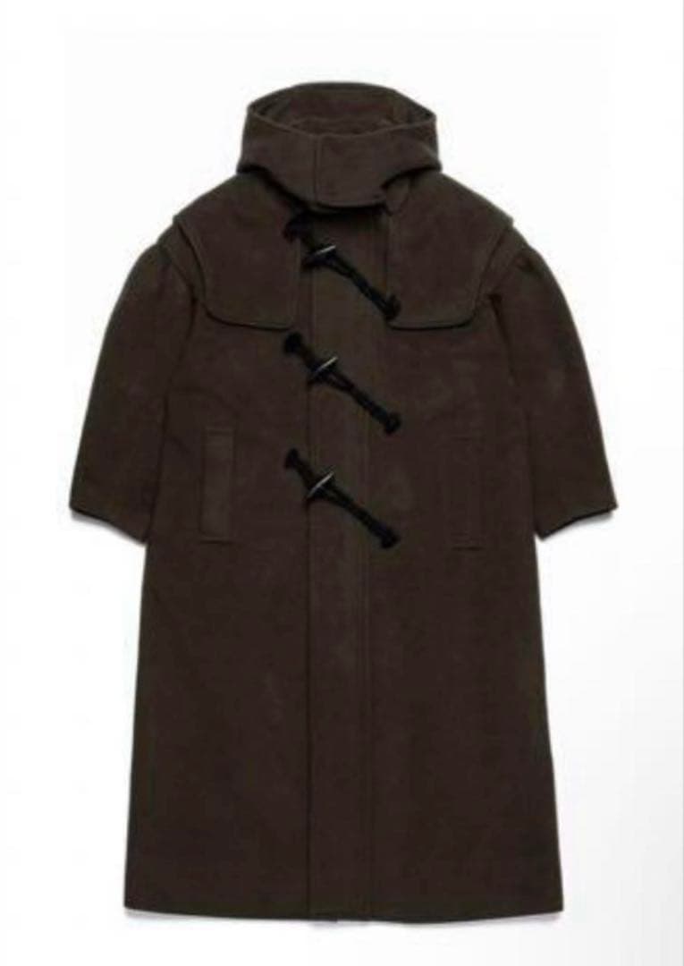 ピヌエ　PINUE ロングダッフルコート　チャコール♡