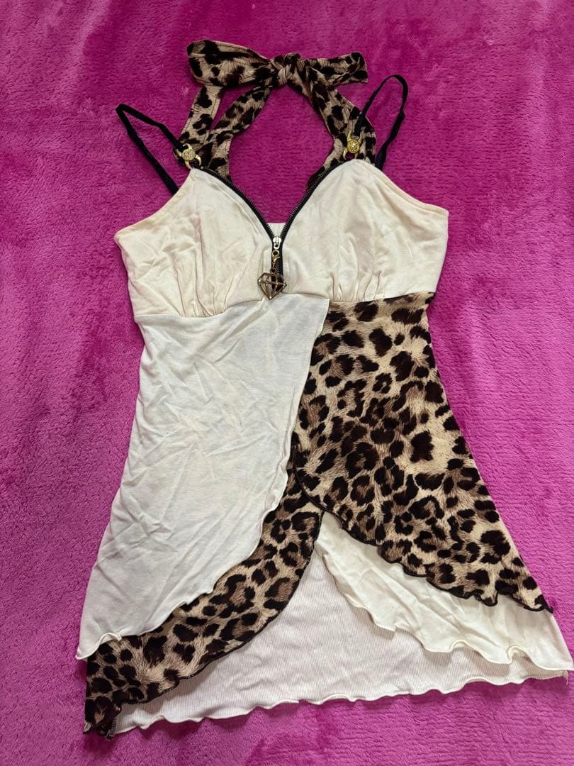 ヒョウ柄キャミソール ジッパー付き
